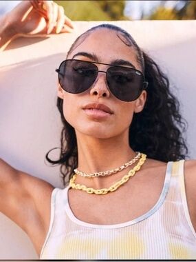 Quay Australia Vivienne Sunglasses Aviator Black